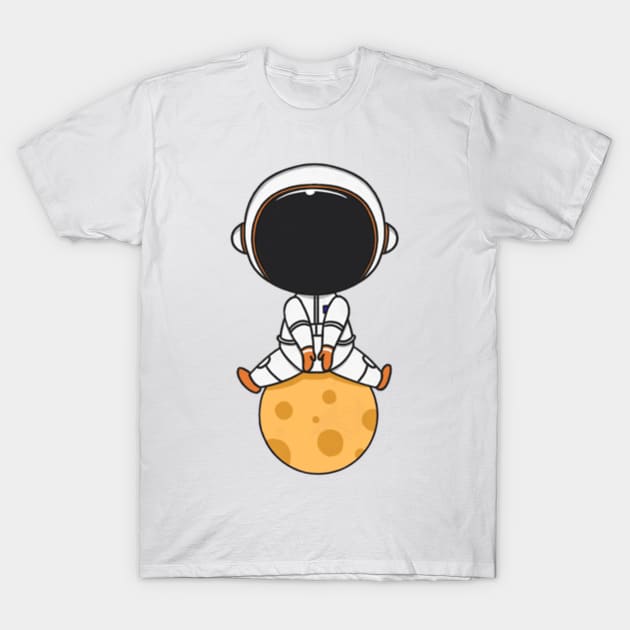 Astronaut Sitting Down The Ball T-Shirt by SammyLukas